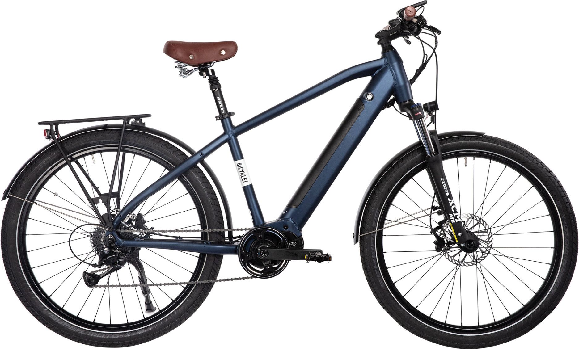 Bicyklet Raymond Electric City Bike Shimano Acera 9S 504 Wh Matt  Night Blue