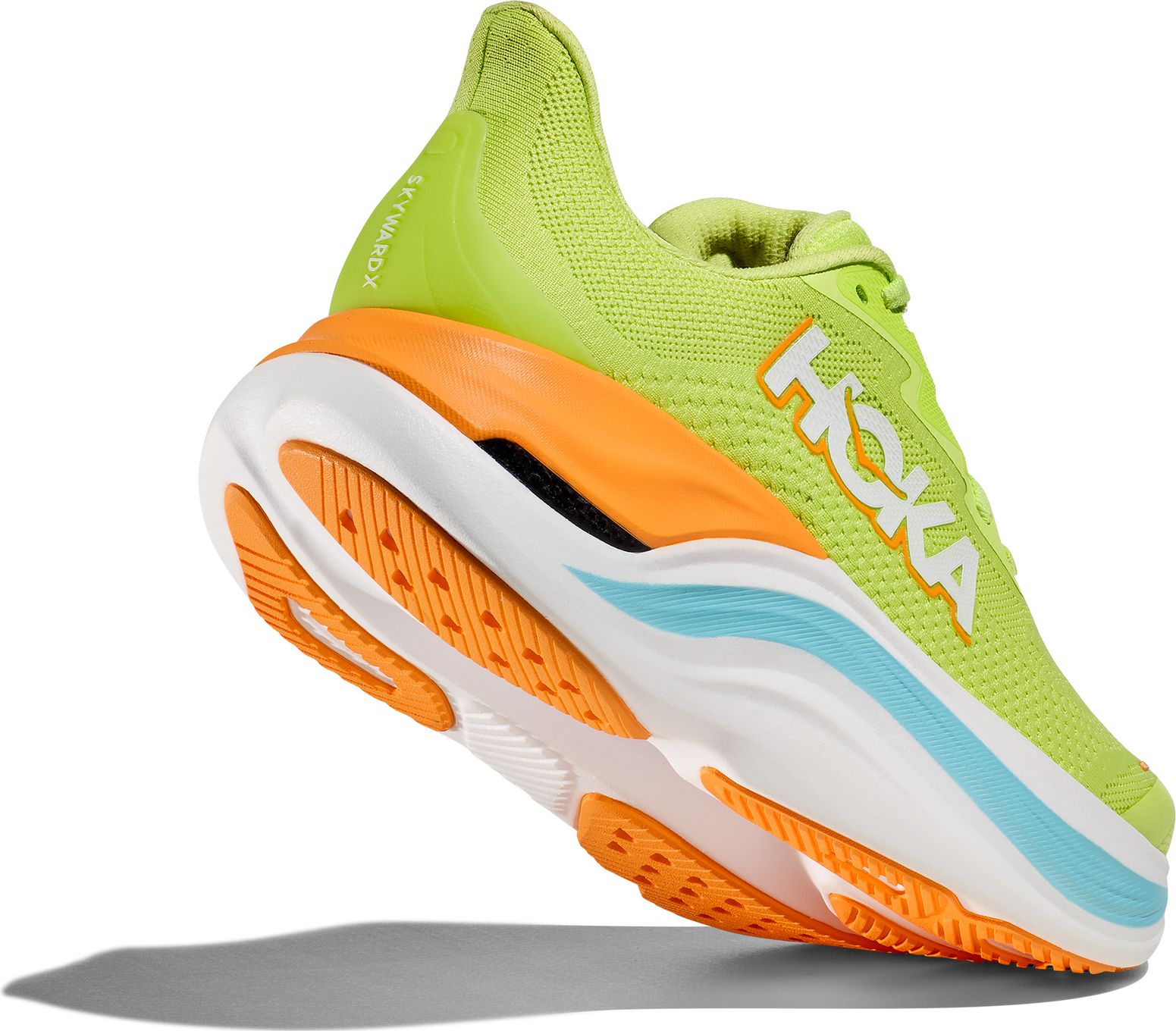 Hoka Skyward X Neon Lime with Orange & Light Blue Running Shoes HOKA ONE ONE® Skyward X for Men | HOKA ONE ONE® main image 4