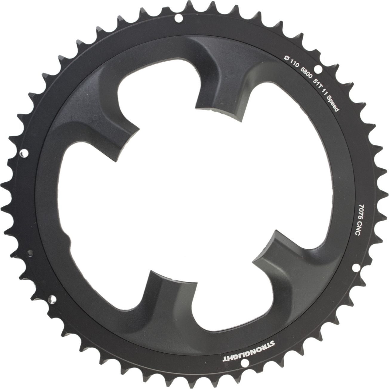 STRONGLIGHT External Chain Ring Type 105 51 52 53T 11Sp Black Alltricks