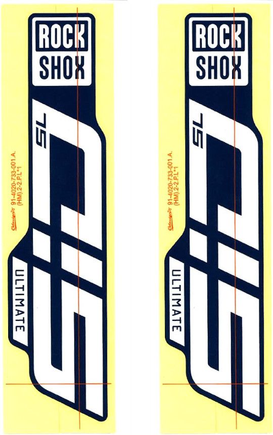 Autocollants De Remplacement Bicolores Pour Fourche RockShox SID Ultimate 2021 - Modèle RWP-341 - Neuf