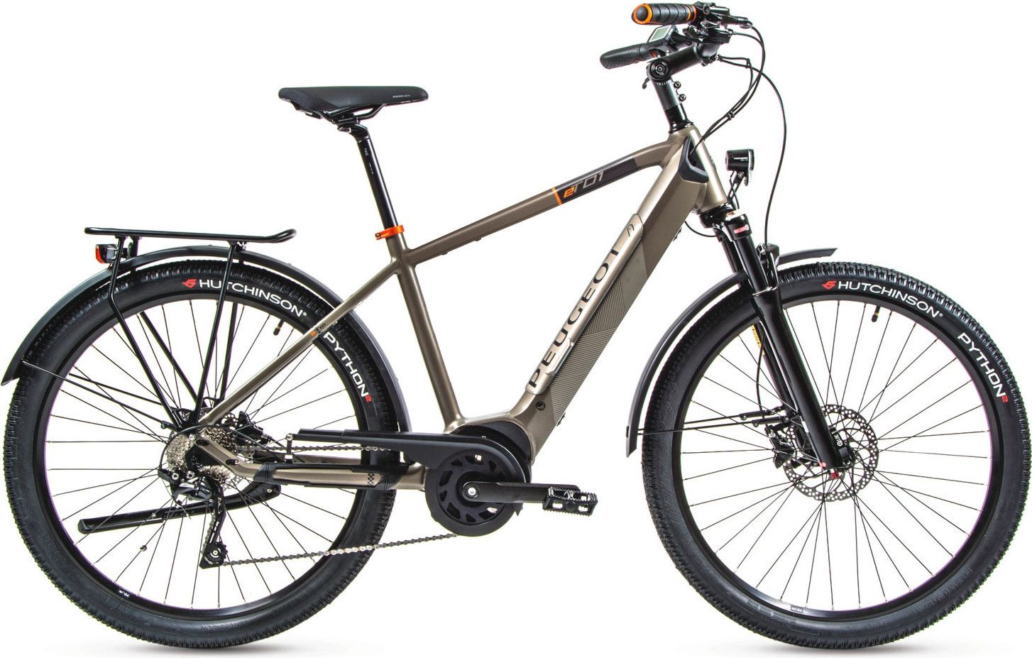 Peugeot eT01 CrossOver Hybrid Trekking Bike Shimano Deore 10S 500 Wh 27.5 Beige 2020 Alltricks