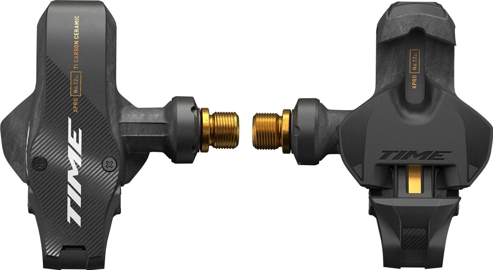 Time XPRO 12 SL Clipless Pedale | Q-Faktor 57 mm (Wide) Carbon Schwarz Gold  | Alltricks.de