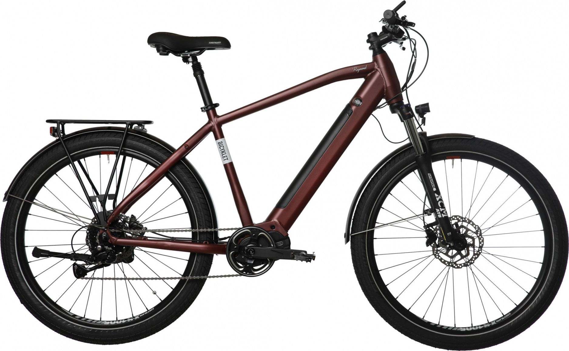 Electric City Bike Bicyklet Raymond Shimano Acera 9V 504 Wh Rouge  Bordeaux 170/180cm Refurbished Product