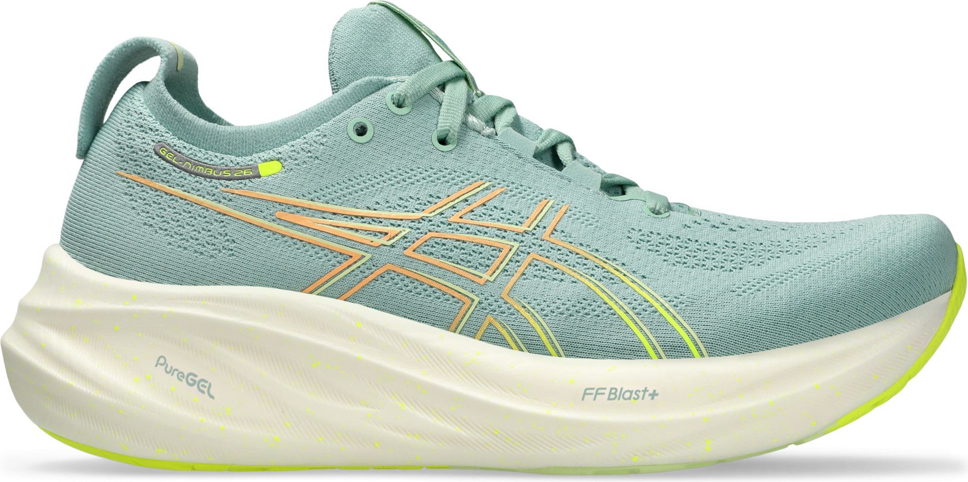 Chaussures Running Asics Gel Nimbus 26 Vert Jaune Femme Alltricks