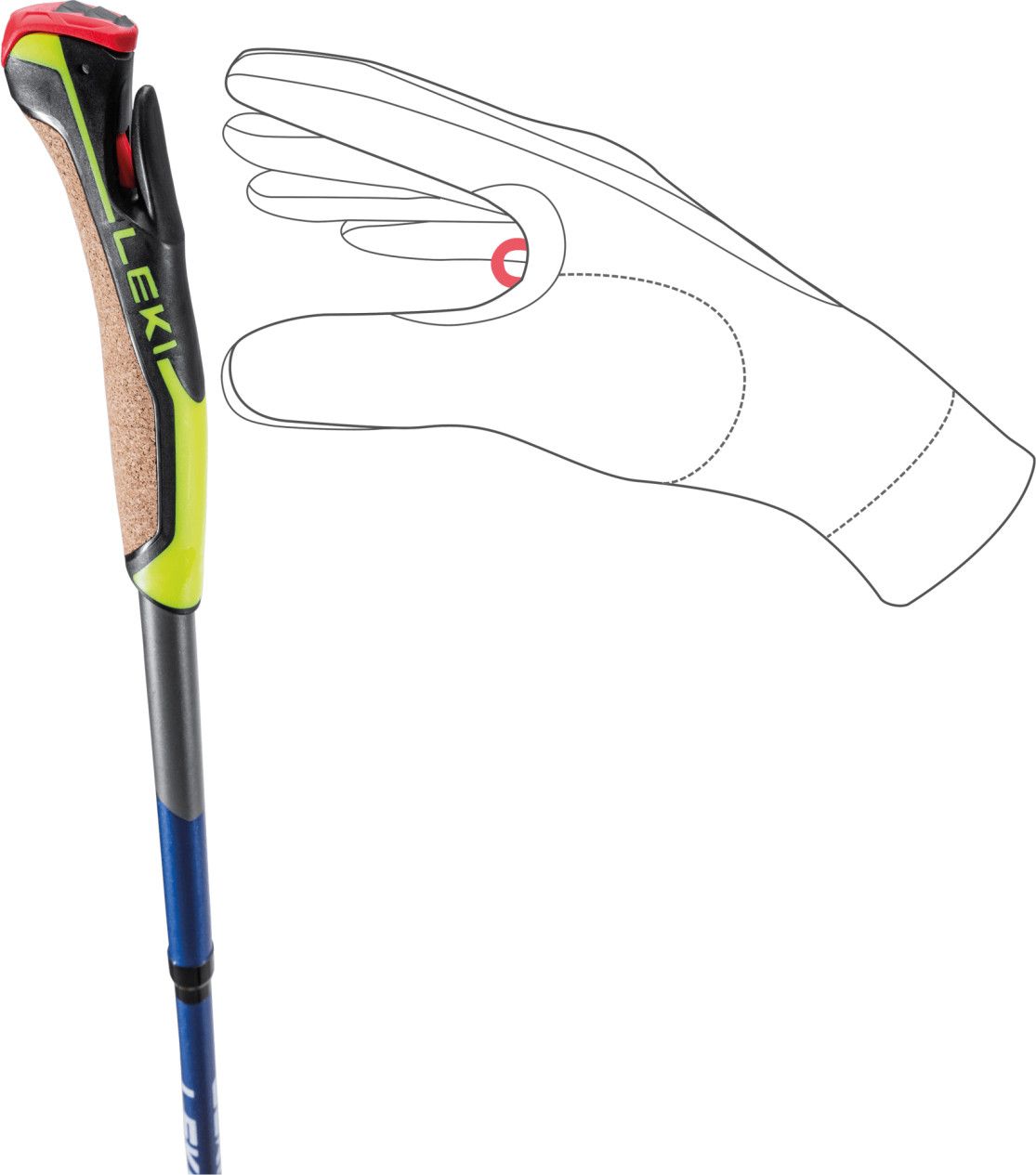 Trekking- & Nordic Walking Stokken – Lichtgewicht (460 g) – Carbon/Aluminium – Verstelbaar 105–135 cm – EVA Handvat – Fast Fit – Opvouwbaar (62 cm) – Zwart/Blauw - ATOM