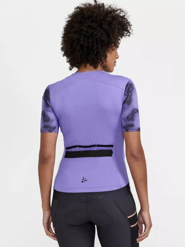 Maillot De Cyclisme Femme Velocio Dazzle Ultralight - Taille XS, Manches Courtes, Blanc/violet, Occasion