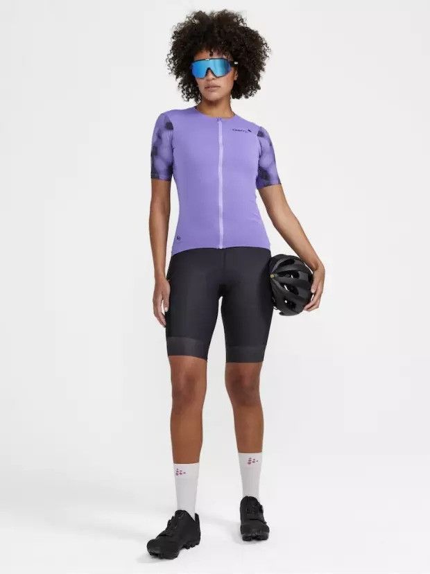 Maillot Cycliste Velocio Evo Femme XS – Manches Courtes Violet/noir – Occasion