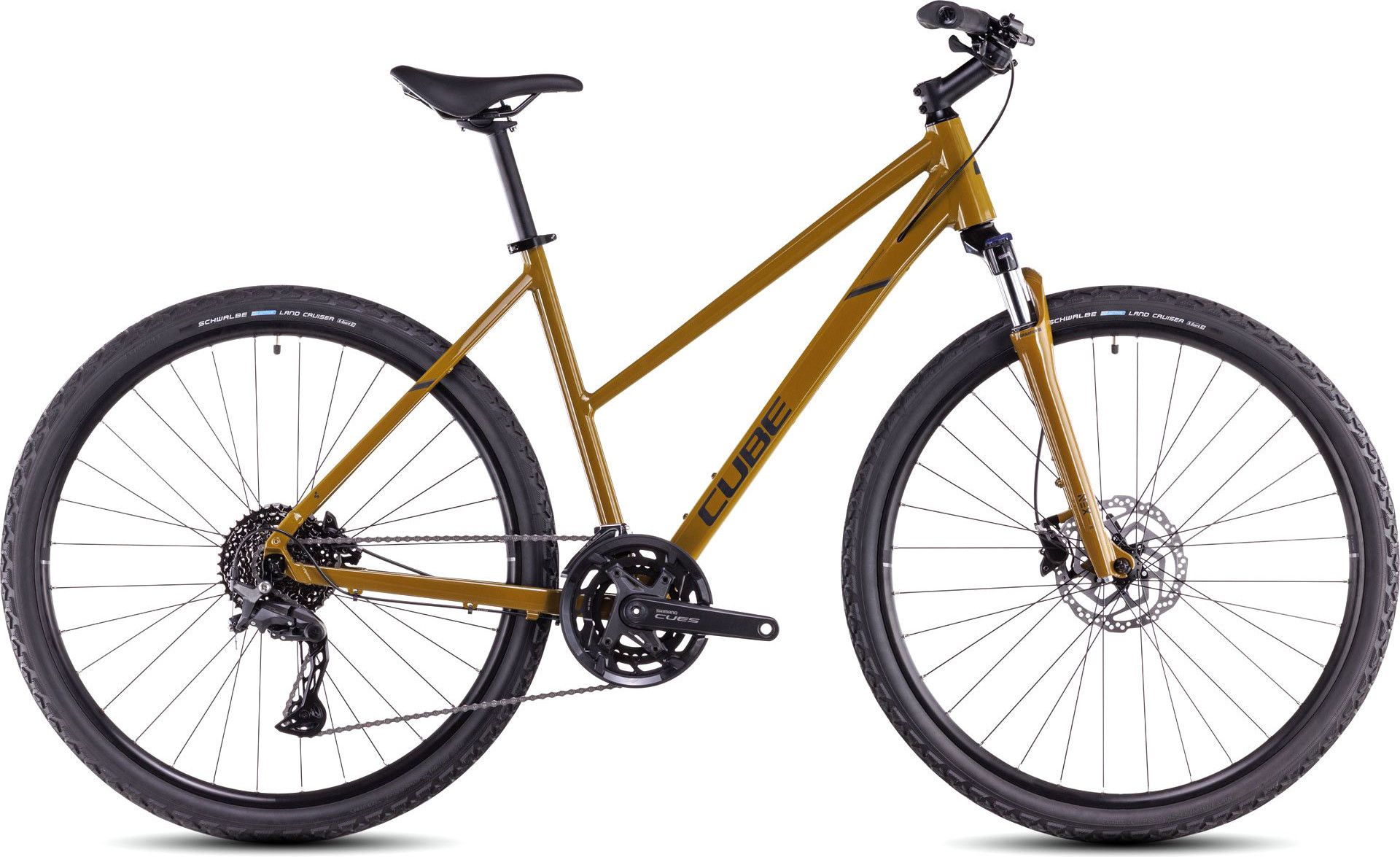 Cube Nature Pro Trapecio Bicicleta Híbrida Shimano Cues 10S 700 mm Verde  Sauce 2025