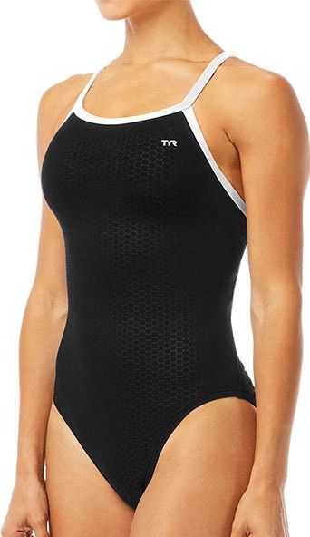 TYR Women s Hexa Diamondfit Swimsuit Black White Alltricks