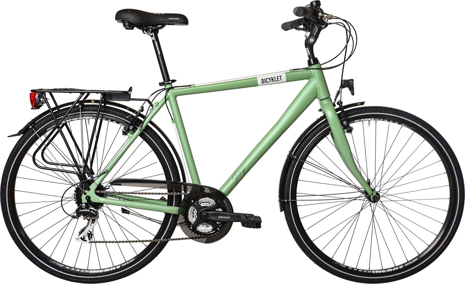 シティサイクル 黄緑色 Shimano Altus Bicyklet George City Bike Shimano Acera/Tourney 8S 700 mm Wood