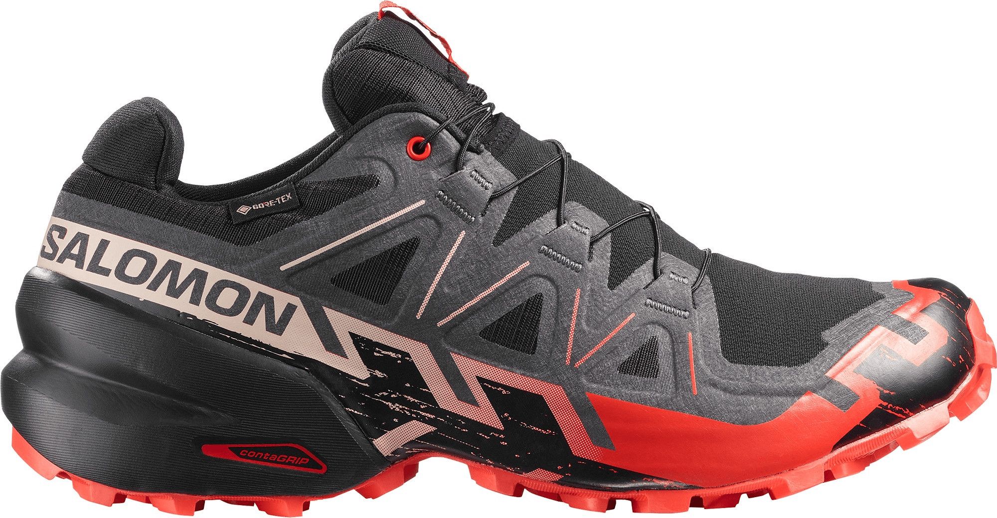 Salomon Speedcross 6 GTX Trail Running Shoes, Black/Red  display picture 2