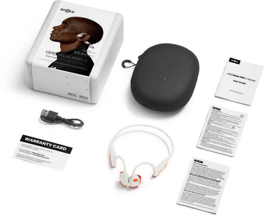 Shokz OpenRun Pro 2 Bluetooth Helmet White/Orange Kipchoge Edition