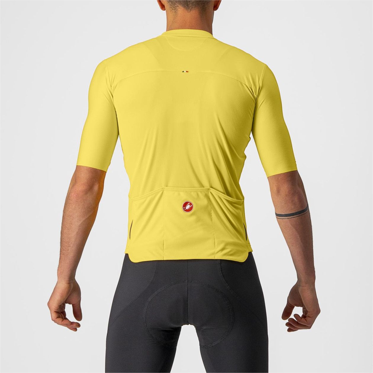 Maillot Cyclisme Manches Courtes Homme Maillot De Cyclisme Manches Courtes More Mile – Jaune Fluo, Poches Arrière, Taille XS Maillot Avec Poches Arrière