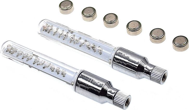 Bouchon De Valve De Pneu Lumière LED, Roue De Vélo Bouchon De Valve De Pneu Lumière Lumineuse Buse De Pneu Valve Core Caps Lampe Pour VTT (Bleu