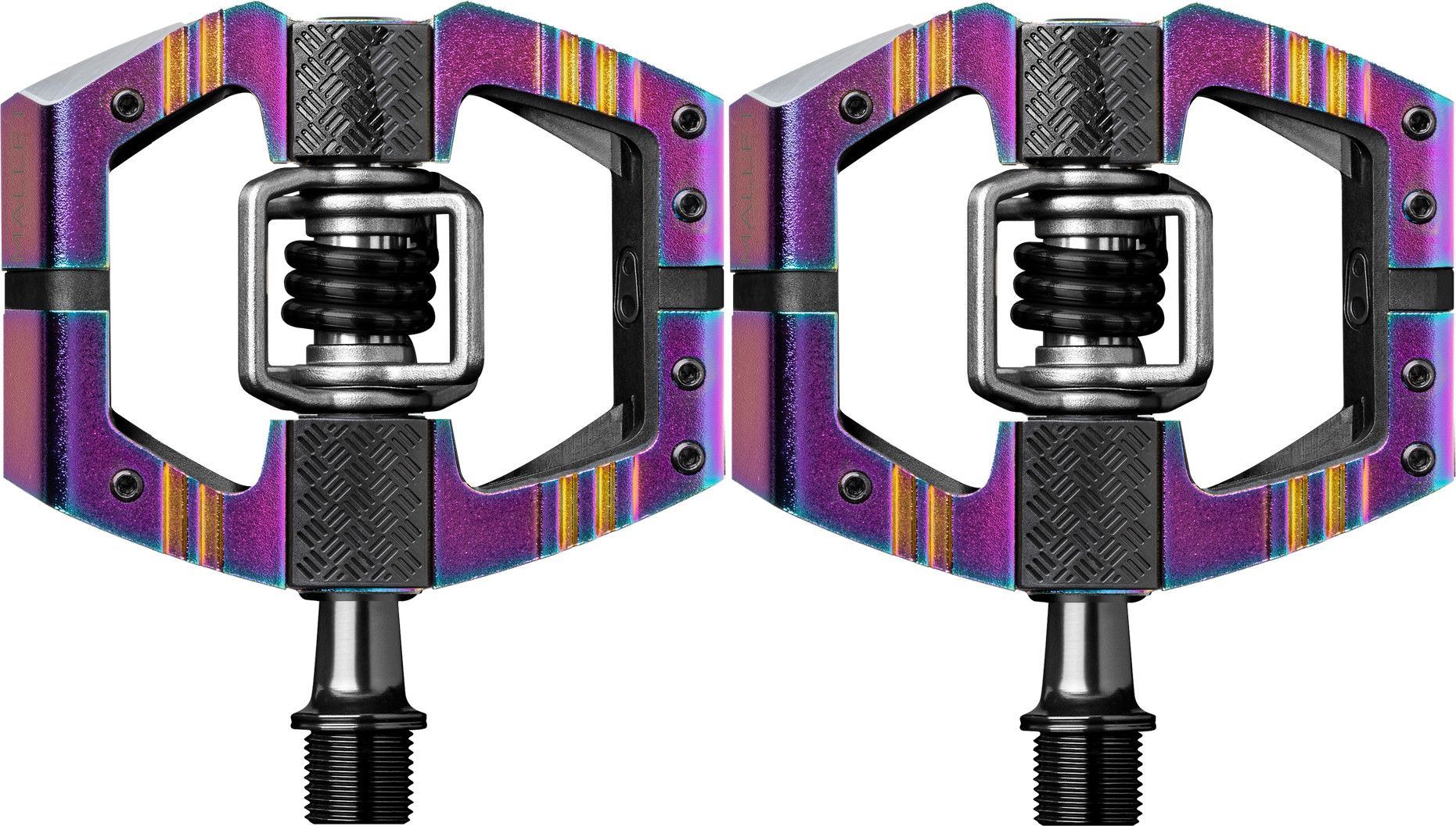 Pair of Crankbrothers Mallet Enduro Limited Edition Oil Slick