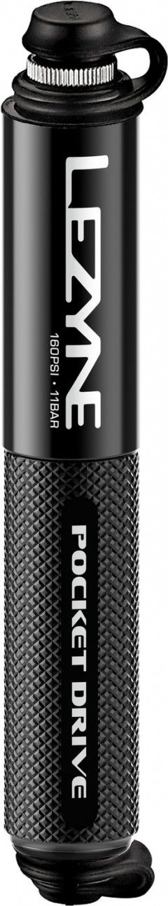 Pompe à Vélo Manuelle Lezyne Pocket Drive - Haute Pression, Poche, Double Valve, Couleur Noire