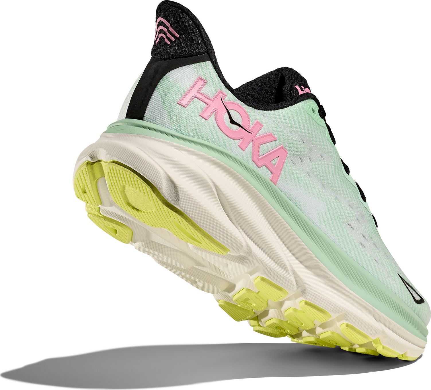 Hoka Clifton Running Shoes Green/Pink Women's