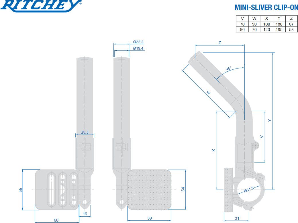 Ritchey Mini Sliver Clip-on Kit Extension Bar Black | Alltricks.com