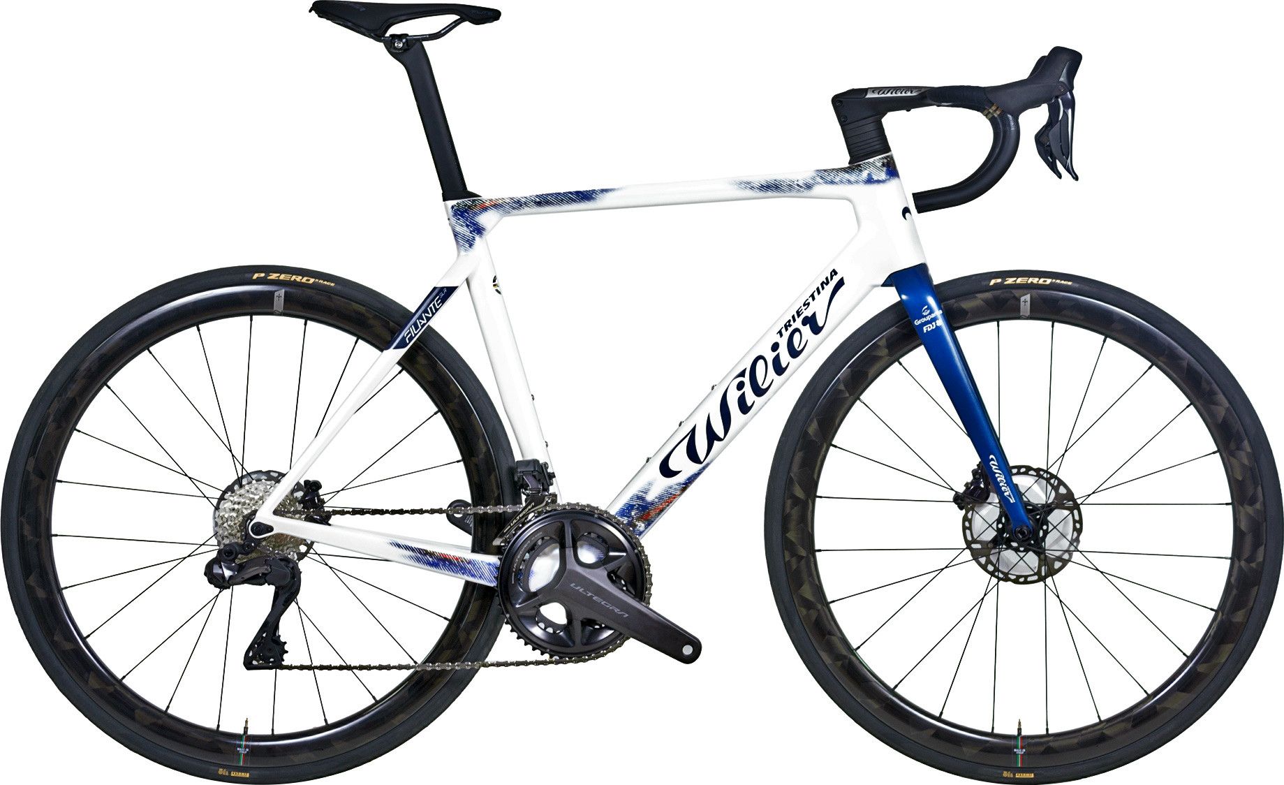 Wilier Triestina Filante SLR Road Bike Shimano Ultegra Di2 12S 700 mm Groupama FDJ White Blue 2024 Alltricks