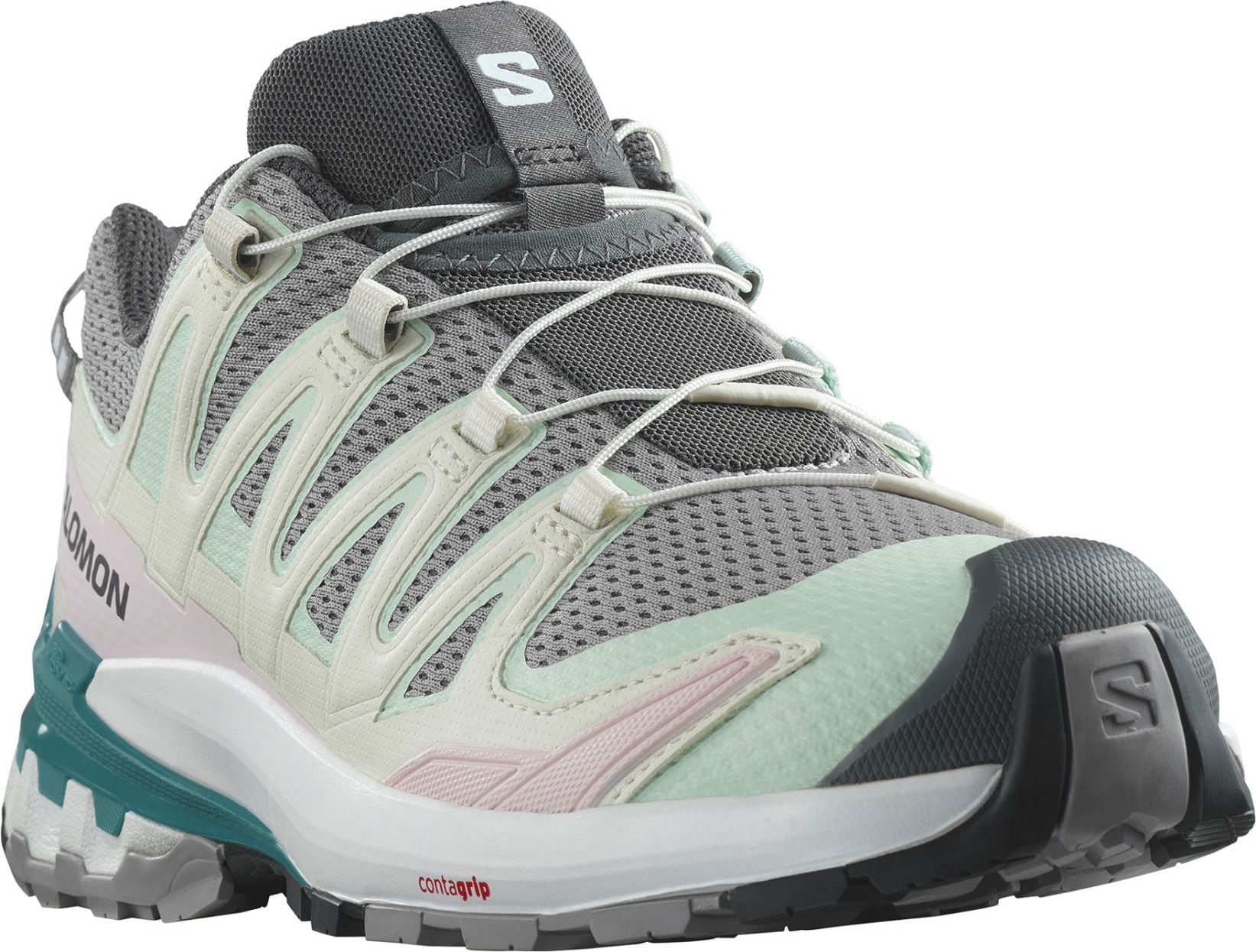 Salomon XA Pro 3D V9 Women s Trail Shoes Grey Green Pink Alltricks