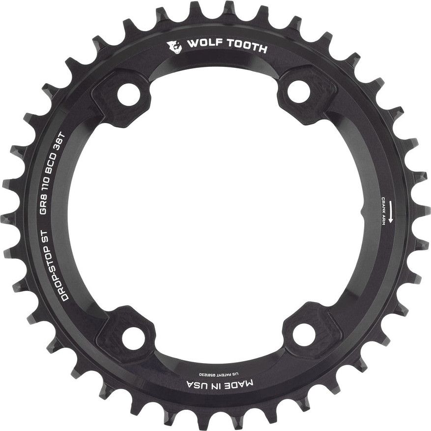 Wolf Tooth 110 BCD Asymmetric 4-Bolt chainring for Shimano GRX