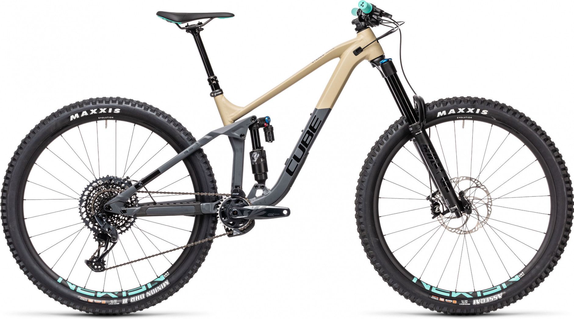 Cube Stereo 170 Race 29 Full Suspension MTB Sram GX/NX Eagle 12S 29''  Desert Beige Grey 2021