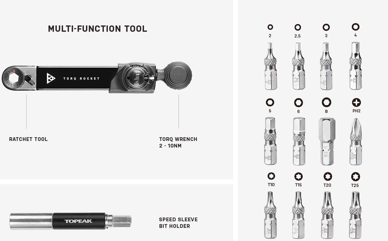 Topeak Torq Rocket Mini EX Drehmomentschlüssel 2-10Nm