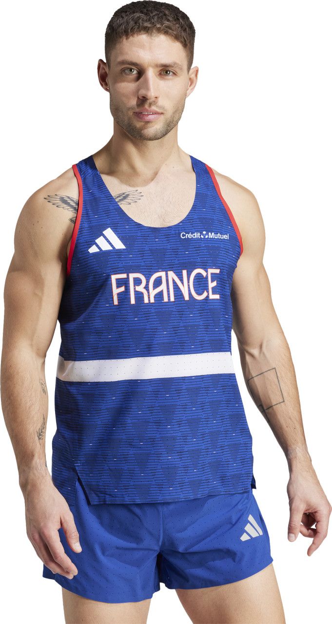 Tank top adidas Performance Adizero Team France Bleu Homme