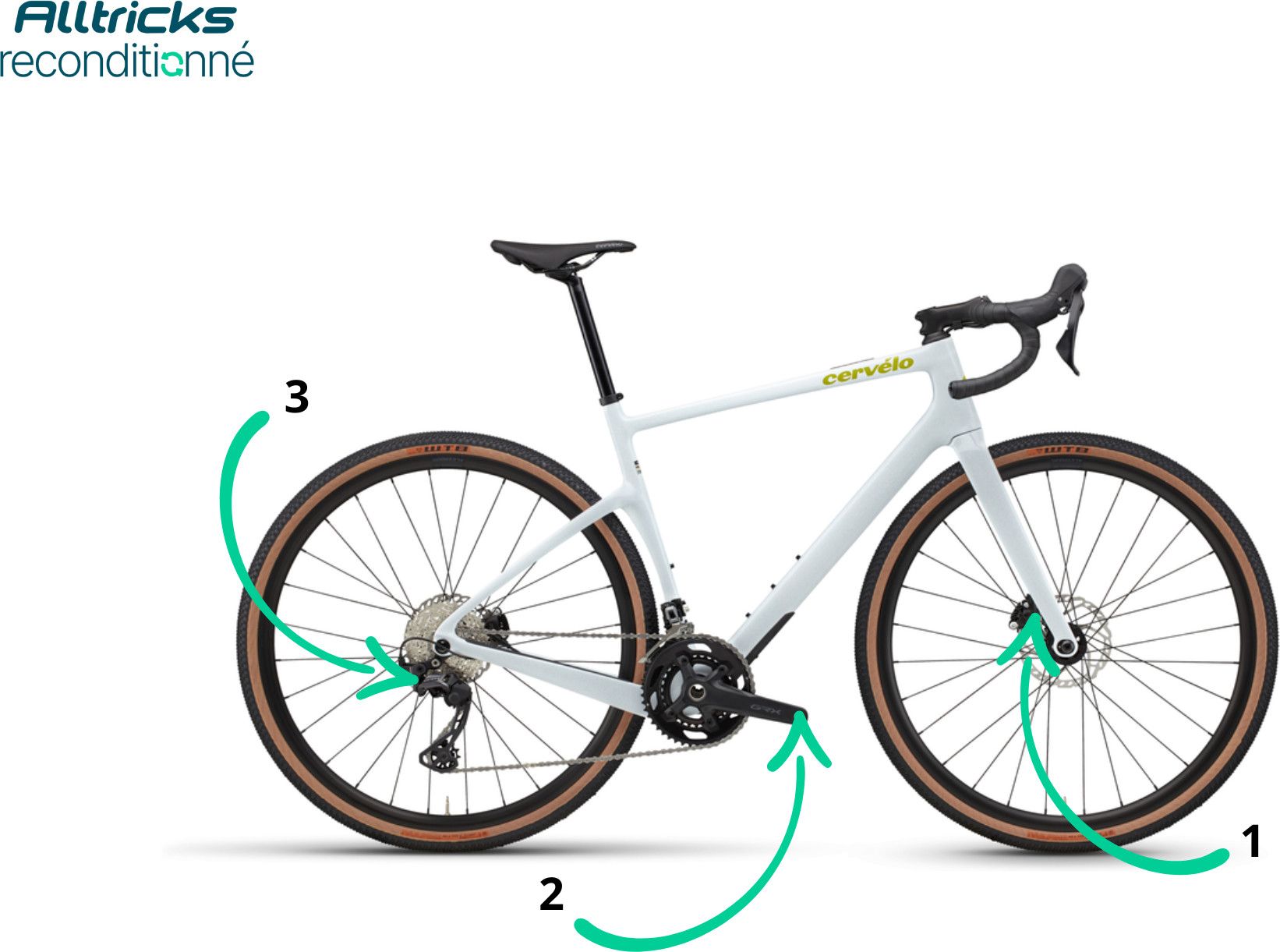 Gravel Bike Cervélo Aspero Shimano GRX 12V 700 mm White | Size 54