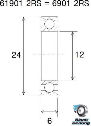 6901-2RS Cuscinetto A Sfera Completamente Sigillato In Ceramica Zro2 Cuscinetto 301546814334 - Foto 4
