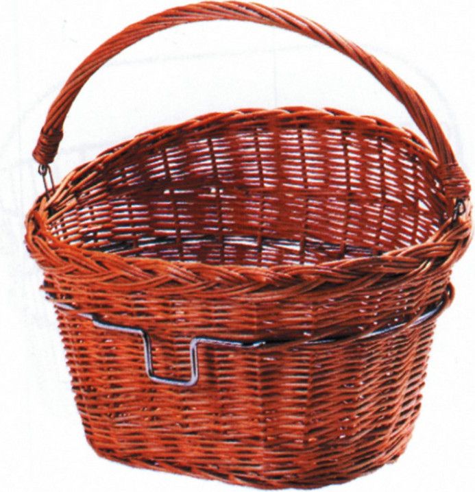 KLICKFIX Front Rack WICKER with Handle and Handlebar Mount Brown Alltricks