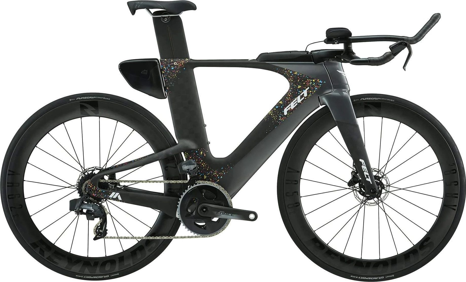 V lo de Triathlon FELT IA Advanced Disc Sram Force AXS Spatter Charcoal 2020 Alltricks