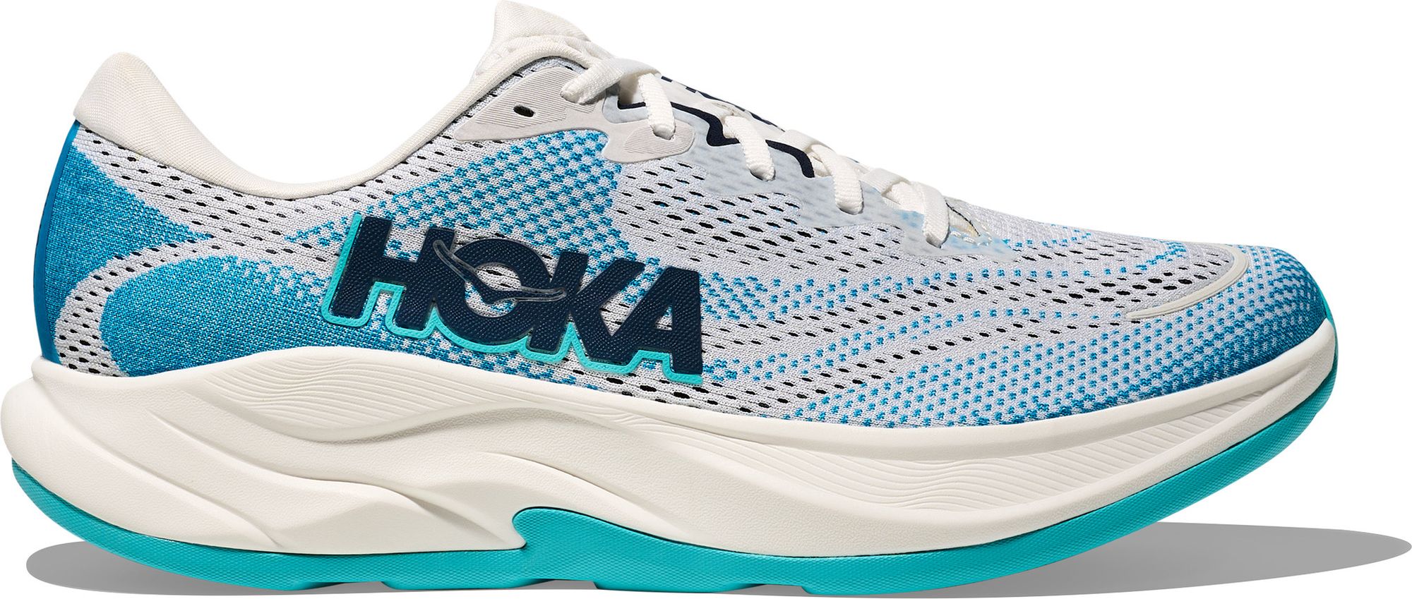 Hoka Rincon 4 Running Shoes, White/Blue, Men display picture 1