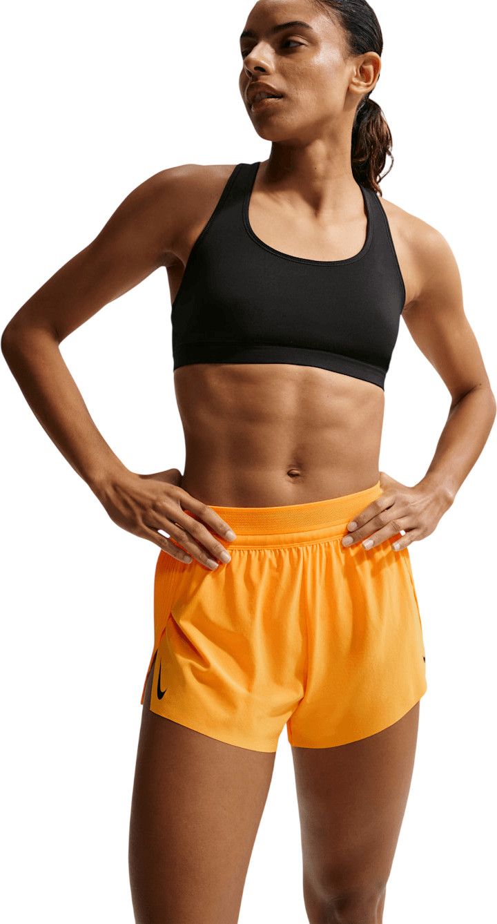 Short De Running Femme The Upside Taille 6 Noir/Orange Taille Élastique Sport