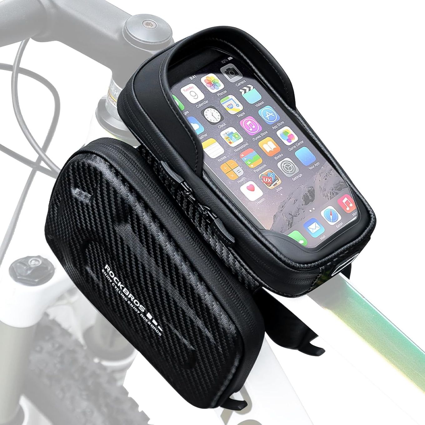 Sacoche Téléphone Étanche Pour Moto Avec Fixation Guidon - Compatible Smartphones Jusqu'à 16,5 Cm