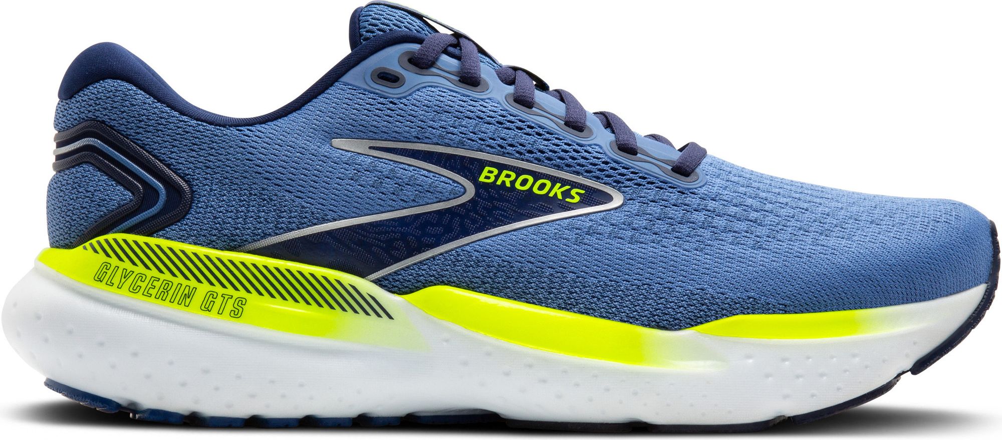 Brooks Glycerin GTS 21 Running Shoes Blue/Yellow Men display picture 2