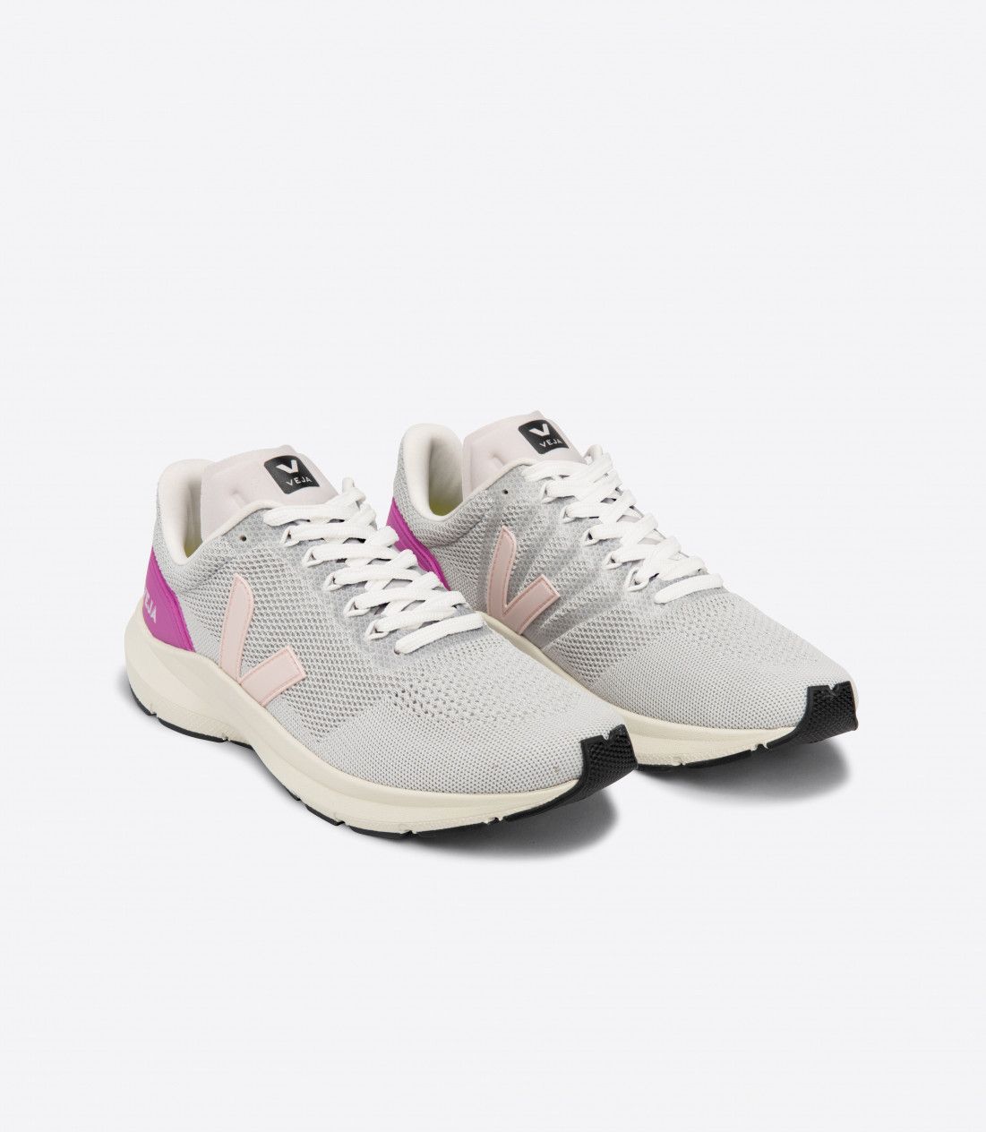 Veja Marlin LT V-Knit Running Shoes Gray Pink Women
