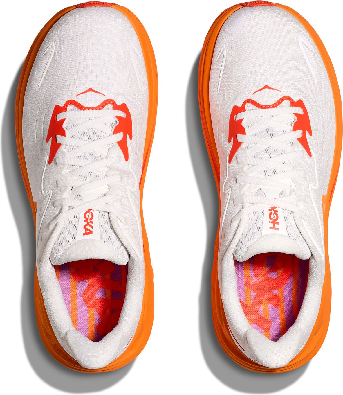 Hoka Clifton 10 Running Shoes White/Orange Women | Alltricks.com display picture 3