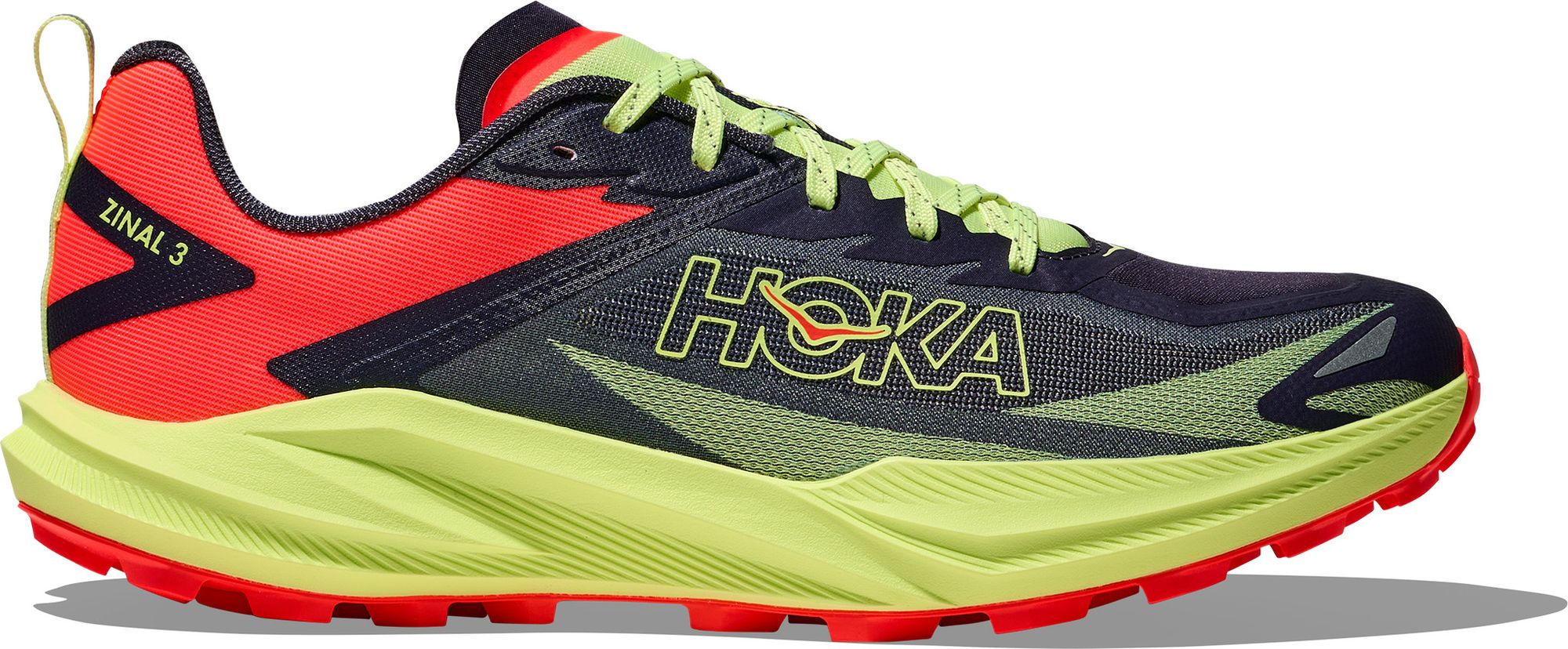 Hoka Zinal 3 Men's Trail Running Shoes - Black/Yellow/Red
