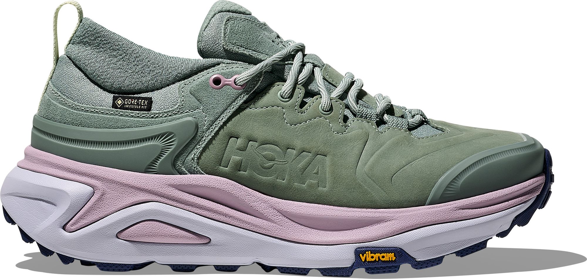 Hoka Kaha 3 Low GTX Hiking Shoes Green/Pink Women