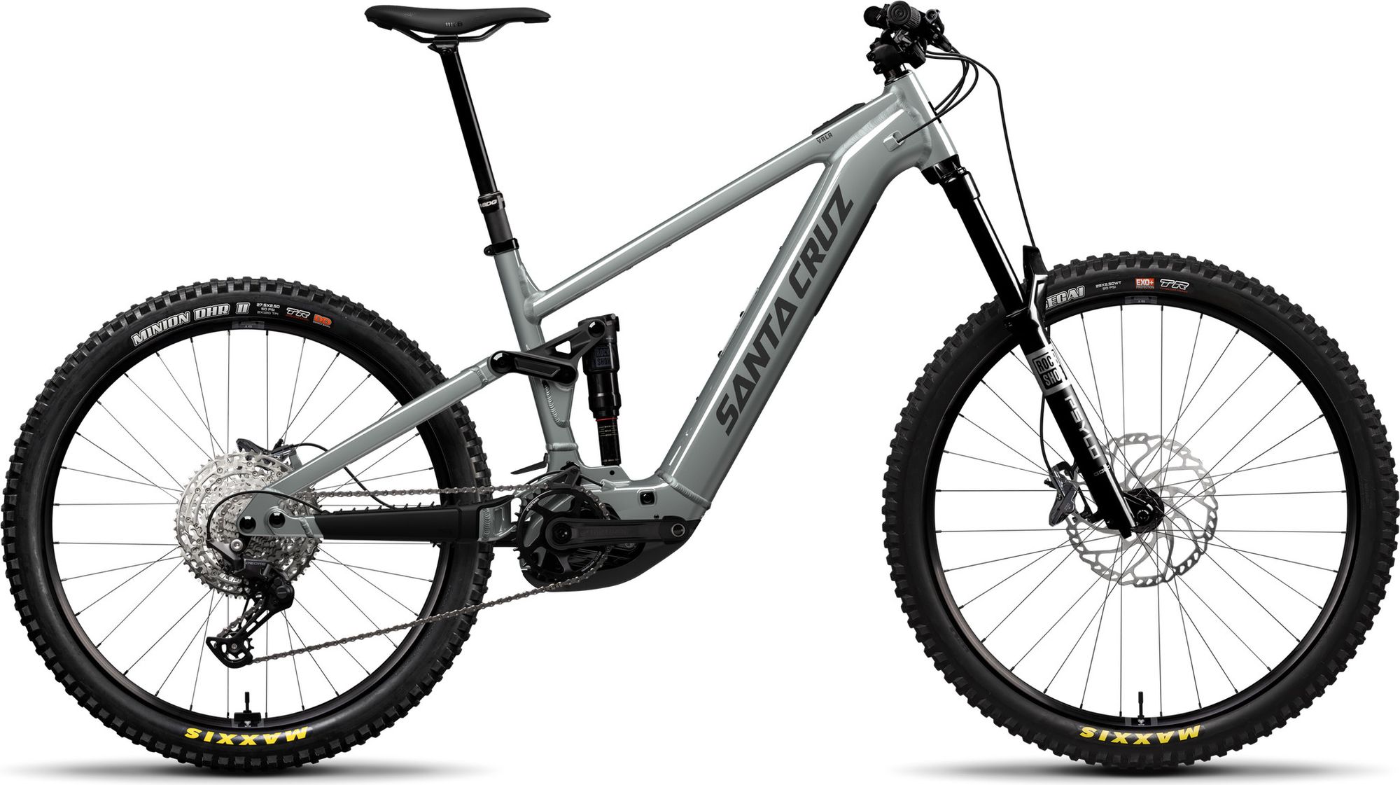 Santa Cruz Vala AL Deore 12V 600Wh Bosch 100 Nm MX Full Suspension Electric  Mountain Bike (29/27.5'') Gloss Lunar Gray 2026