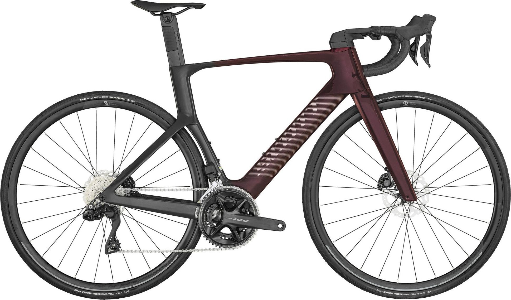Scott Foil RC 30 Shimano 105 Di2 12V 700mm Rosso Bici da Strada