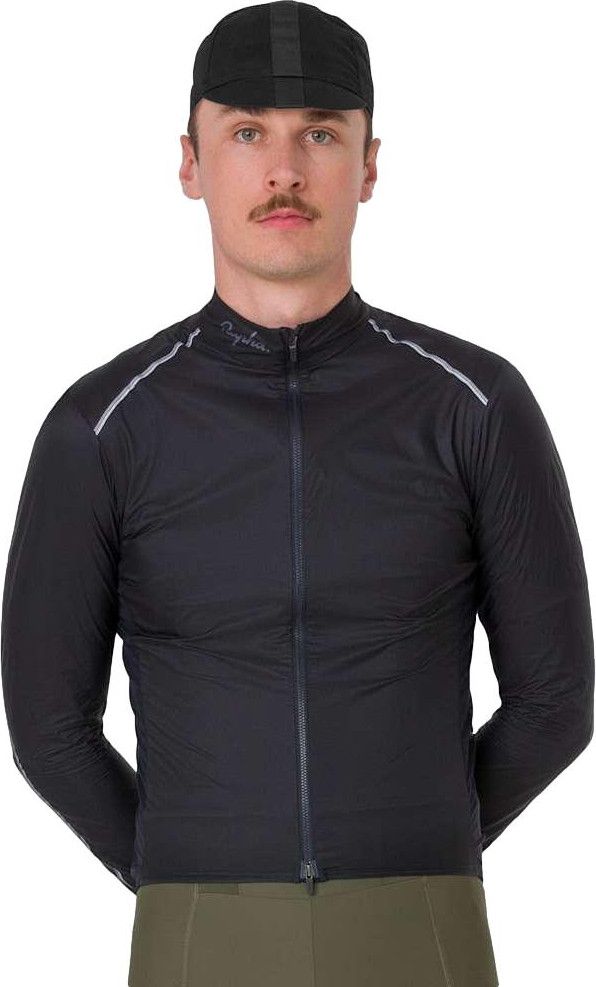 Men's Rapha Brevet Element Windbreaker Jacket Black/Gray
