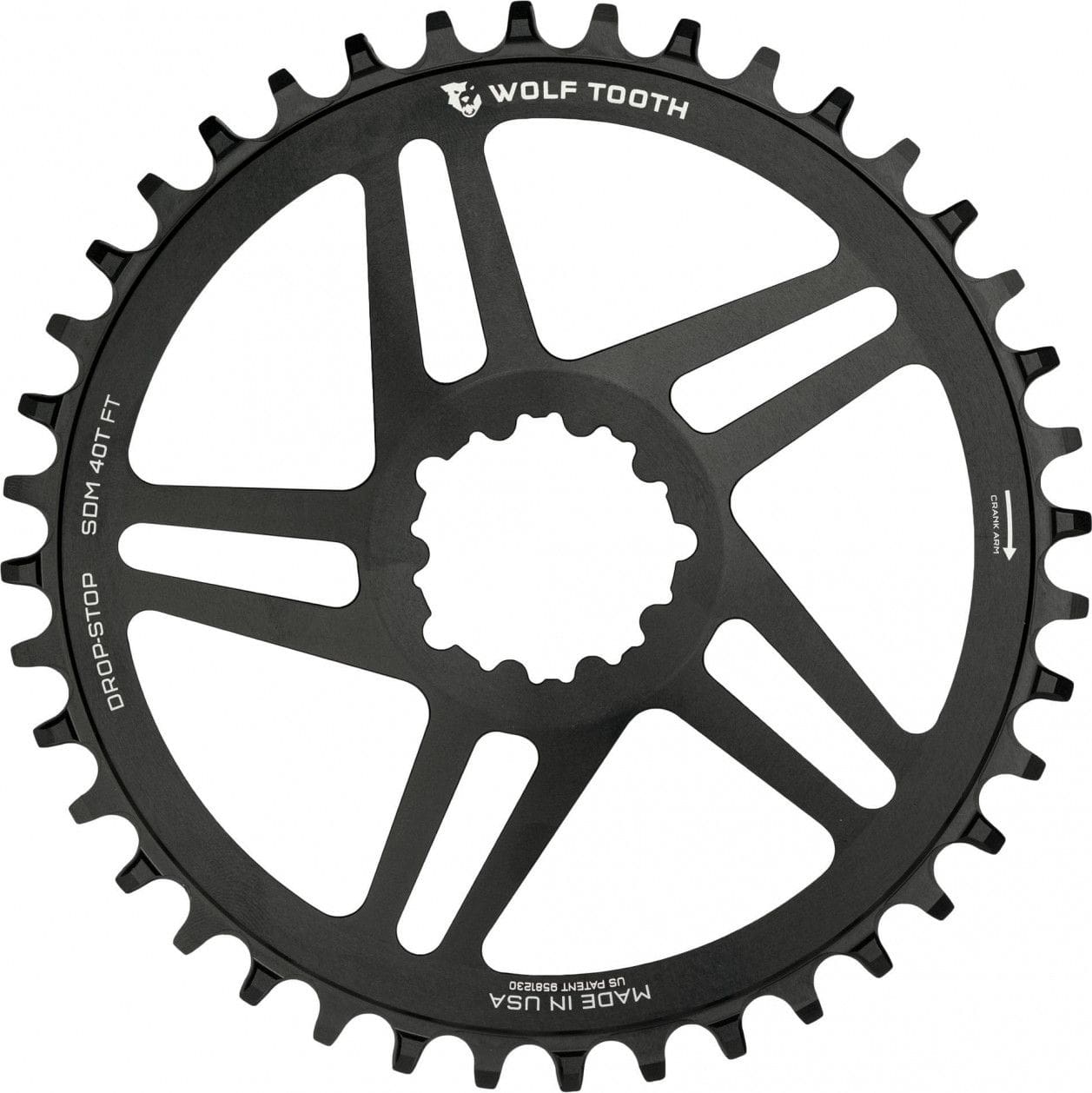 Wolf Tooth Direct Mount Chainring for Sram Drop-Stop B Black
