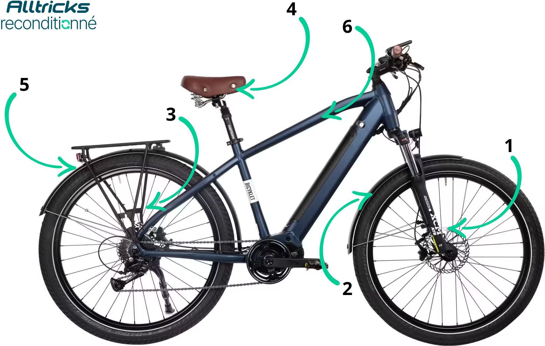 Vélo de Ville Électrique Bicyklet Raymond Shimano Acera 9V 504 Wh