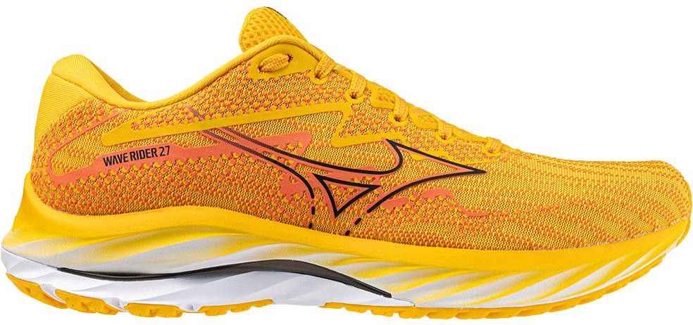 Running Shoes Mizuno Wave Rider 27 Yellow Orange Homme Alltricks