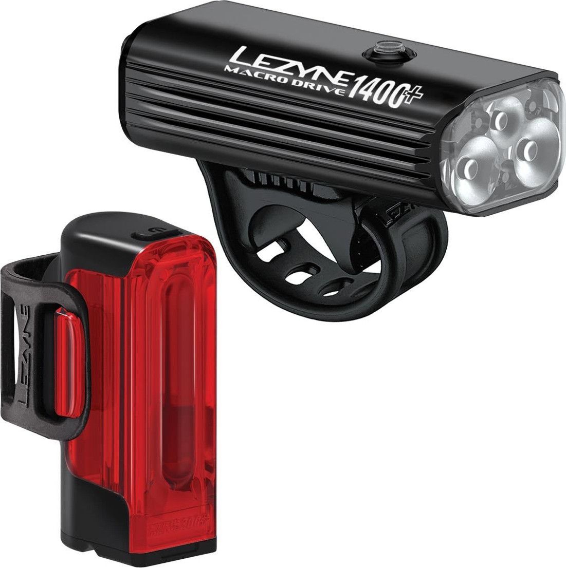 Lezyne Macro Drive 1400+ / Strip Drive Pro 400+ Par Luces para bicicleta Negro