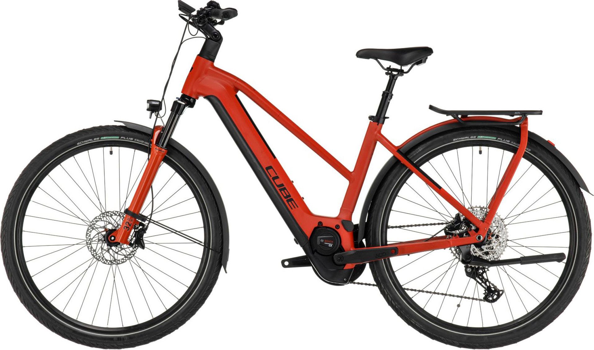 Cube Kathmandu Hybrid EXC 750 Trapeze Electric City Bike Shimano Deore 12S  750 Wh 700 mm Red | Alltricks.com