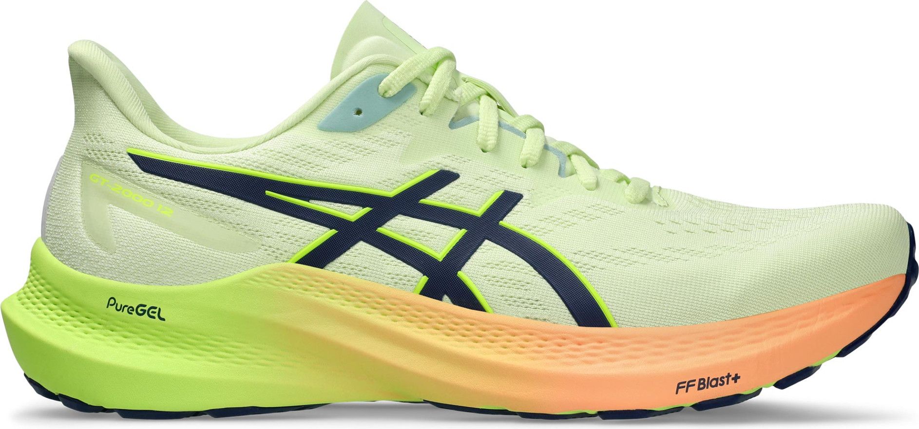 Chaussures Running Asics GT-2000 12 Vert/Orange/Jaune Homme