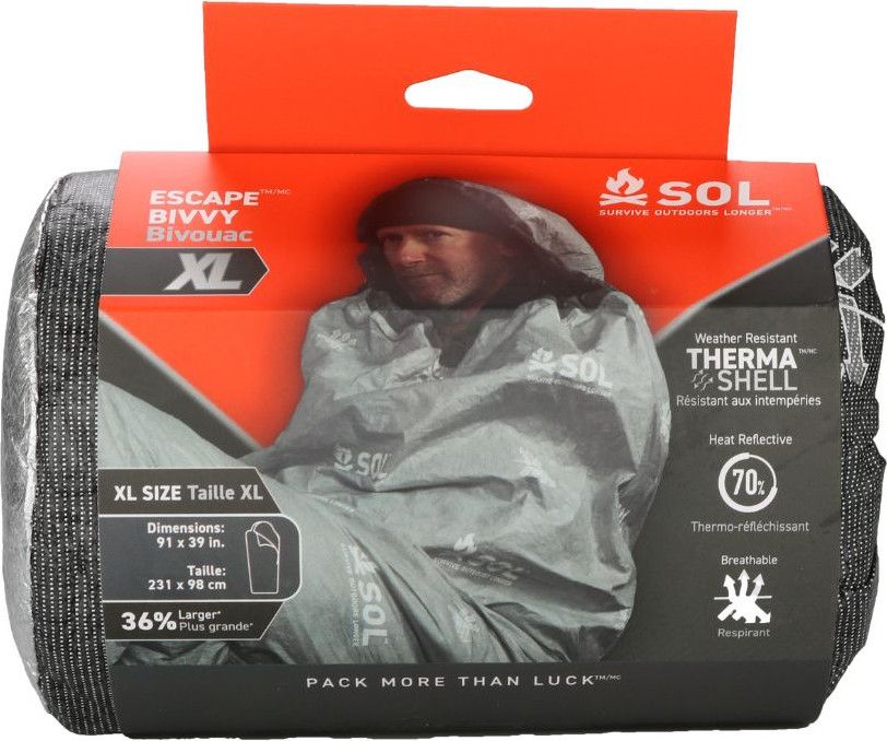 Sol Escape XL Emergency Bivy with Hood - Grey | Alltricks.com